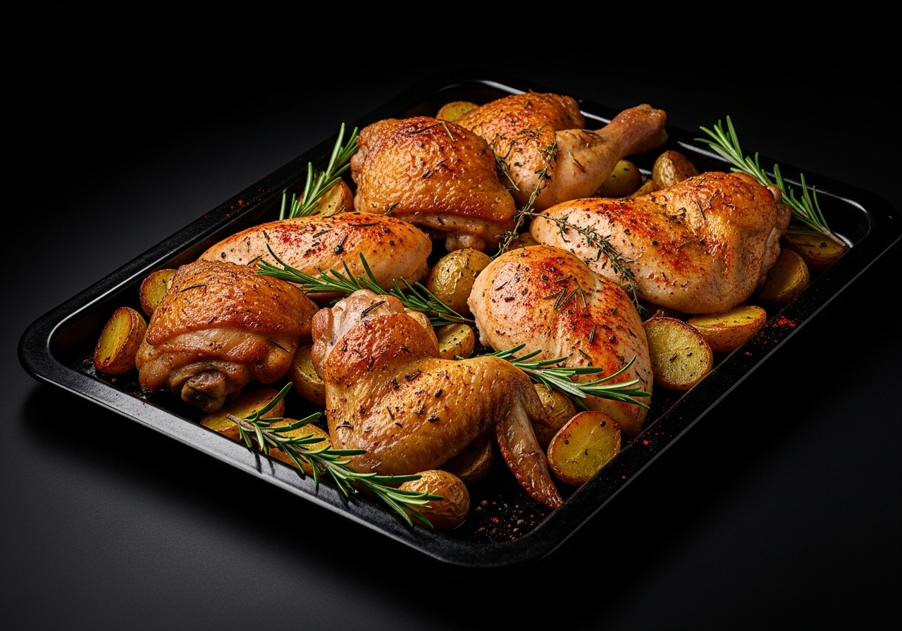 POLLO AL FORNO CON PATATE