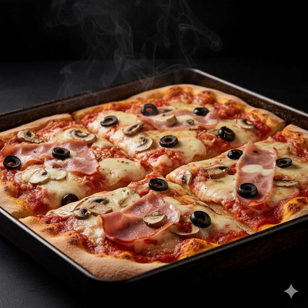 cotto funghi e olive